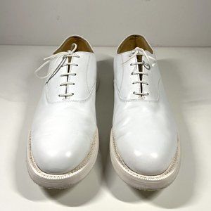 Canada West Military White Plain Toe Oxfords Leather Man's Shoes Size 8.5E